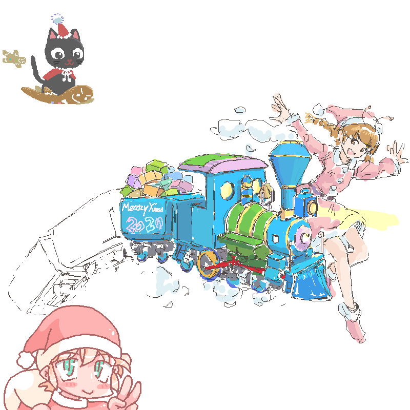 クリスマス合作  by ゆずこ 800 x 800