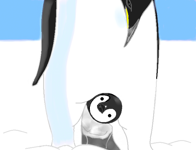 ペンギンの親子 by ヤッホー ( PaintBBS NEO ) 
