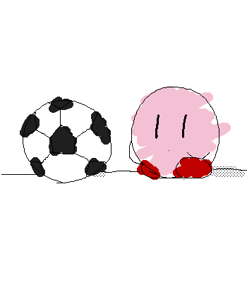 「サッカーボールとカービィ」イラスト/リンクル2018/06/29 9:55