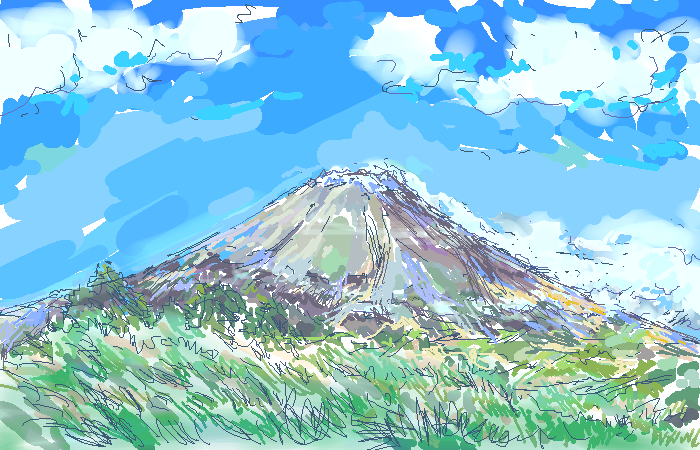 富士山 by scrambQ ( PaintBBS NEO ) 