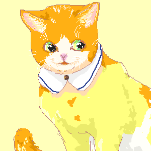 カフェ店員さんな猫 by YBスマホ ( PaintBBS NEO ) 