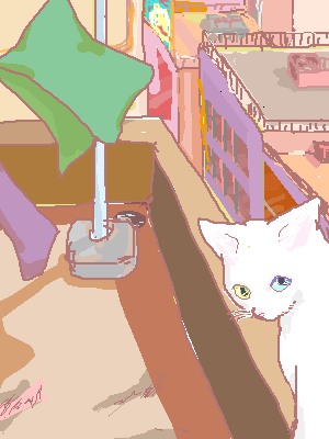 猫のいる風景 by YBスマホ ( PaintBBS NEO ) 