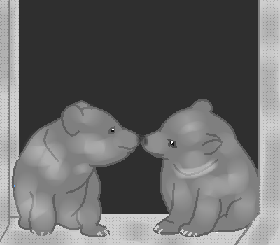 ２頭の子熊   by ヤッホー 400 x 350