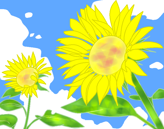 ヒマワリの花   by ヤッホー 700 x 550
