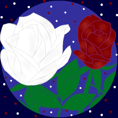 赤いバラと白いバラ  by ヤッホー 500 x 500